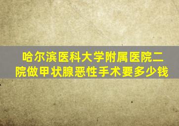 哈尔滨医科大学附属医院二院做甲状腺恶性手术要多少钱