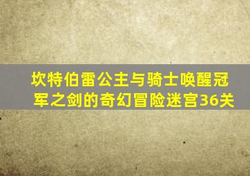 坎特伯雷公主与骑士唤醒冠军之剑的奇幻冒险迷宫36关