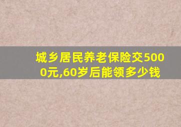 城乡居民养老保险交5000元,60岁后能领多少钱