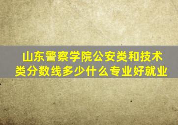 山东警察学院公安类和技术类分数线多少什么专业好就业