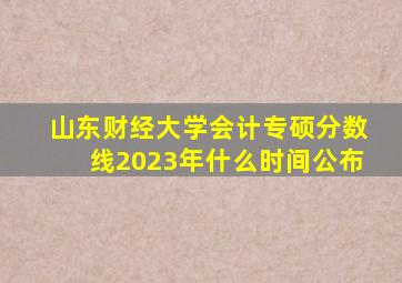 山东财经大学会计专硕分数线2023年什么时间公布