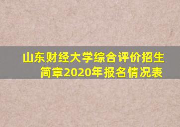 山东财经大学综合评价招生简章2020年报名情况表