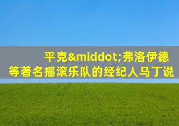 平克·弗洛伊德等著名摇滚乐队的经纪人马丁说